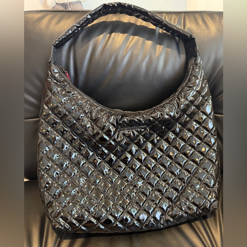 NWOT MZ Wallace Large Metro Shoulder Bag in Black Laquer - comes with dust bag